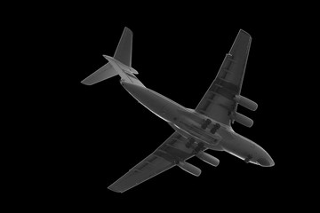 Fototapeta na wymiar Passenger (transport) aircraft in flight close-up.
