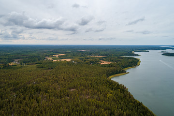 Obraz premium Aerial view of the archipelago outside Tammisaari Finland