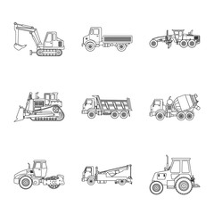 Vector illustration of build and construction sign. Collection of build and machinery stock symbol for web.
