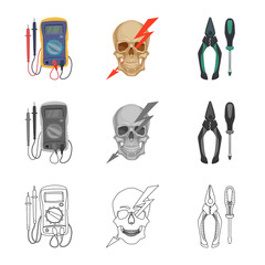 Fototapeta premium Vector illustration of electricity and electric logo. Set of electricity and energy stock symbol for web.