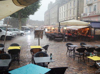 St Malo in the rain,Brittany,France - obrazy, fototapety, plakaty