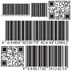 Realistic bar code icon. A modern simple flat barcode. Marketing, the concept of the Internet.