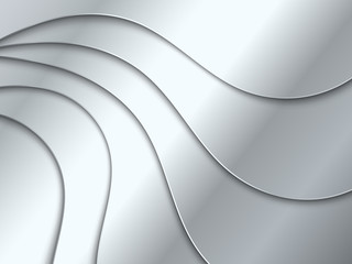 Silver metallic background with wave. Vector illustration