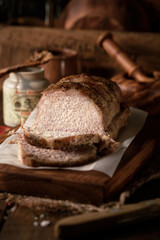 Roast pork with herbs.