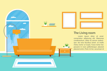 Interior living room modern cozy and luxury style with furniture in house.vector and illustration
