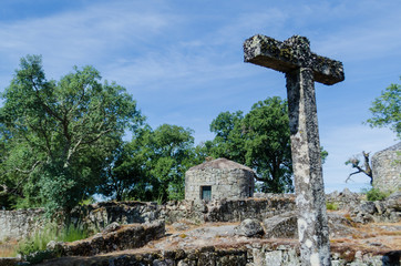 Castro de Briteiros, arqueología cerca de Guimarães. Portugal.
