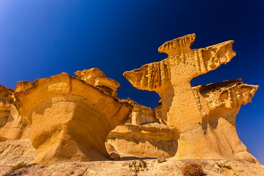 Bolnuevo Mazarron eroded sandstones in Murcia spain
