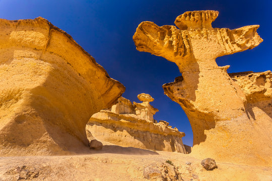 Bolnuevo Mazarron eroded sandstones in Murcia spain