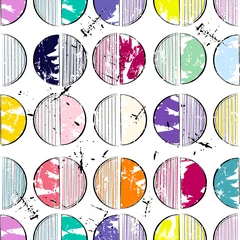 Foto op Plexiglas seamless background pattern, with circles/semicircles, paint strokes and splashes © Kirsten Hinte