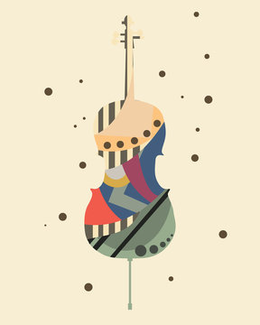 abstract colorful cello on beige background clip art preview