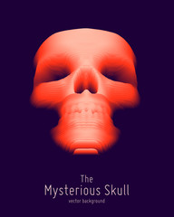 Vector skull constructed with colorful slices. Paper cut mysterious sacral skull background. Internet security concept illustration. Virus or malware abstract visualization. Hacking big data image.
