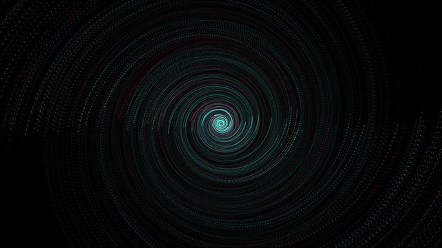 Seamless sparkling half spiral pattern on black background