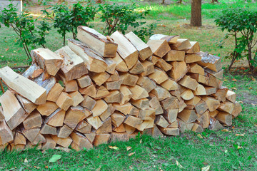 firewood stacked, log, woodpile