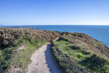 Lonely path close to the welsh cliffs