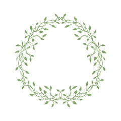 Ivy or vine Christmas wreath border design isolated on white background, green floral spring vector decoration © Arlenta Apostrophe