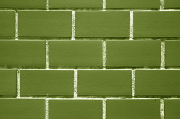 Olive Green Colored Brick Wall for Background, Texture or Pattern 