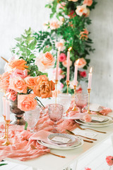 Pink wedding table