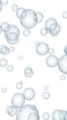 Ethereum economic financial bubble. Cryptocurrency 3D illustration. Business concept. Blue bubbles on a white background