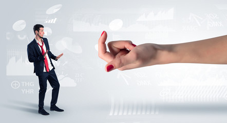 Distracted businessman with kisses on his face and business concept
