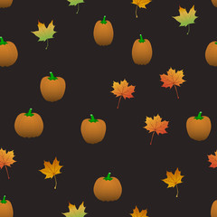 Seamless pattern with autumn leaves, vector illustration
