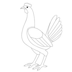  bird  rooster  vector illustration  coloring  book  profile 