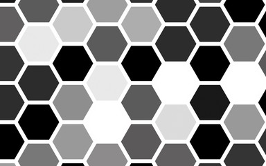 White honeycomb with a gradient color. Isometric geometry. 3D illustration