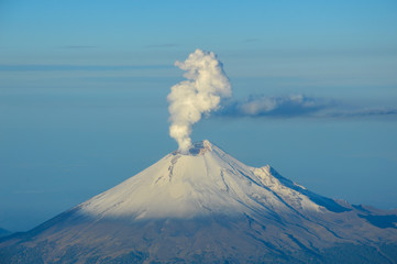 Snow volcano erupting