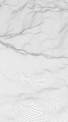 Abstract landscape on a white background. Cyberspace grid. Hi-tech network. 3d technology illustration