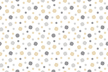 Snowflakes seamless pattern scribble drawing isolated background