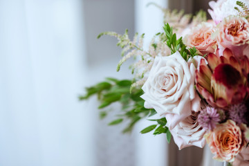 wedding bouquet with rose bush