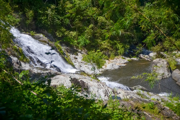 Naklejka na ściany i meble Khlong Nam Lai waterfall in Klong Lan national park of Thailand