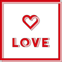 Love typography. Creative love logotype. Interlacing hearts. Interlacing hearts. Interlacing letters. Interlacing rings.