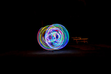 Feuershow - Lichtshow - Langzeitbelichtet
