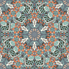 Colorful Tribal Ethnic Festive Abstract Floral Vector Pattern