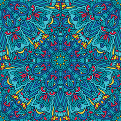 Vector seamless pattern of geometric stylized flower