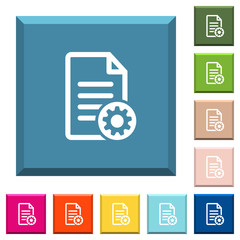 Document settings white icons on edged square buttons