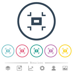 Small screen flat color icons in round outlines