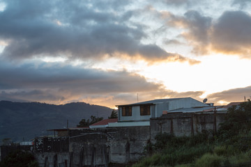 Fototapeta premium Dramatic sunset over the neighborhood