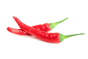 red hot chili peppers isolated on white background