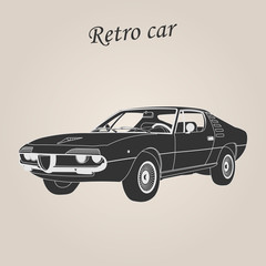 Vintage car. Retro car. Classic car. Vector