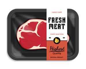 Vector meat packaging illustration