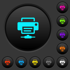Obraz premium Network printer dark push buttons with color icons