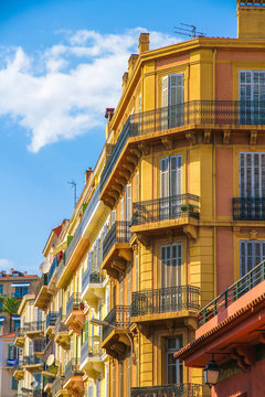 View on the historic architecture in Cannes, France on a sunny day.
