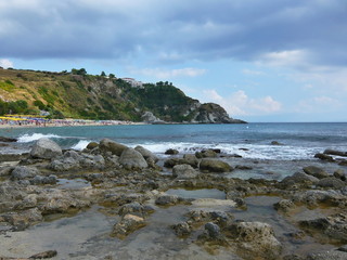 Fototapeta na wymiar Italy,Calabria-view of the beach Grotticelle