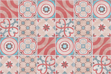 colorful patchwork pattern tile background  