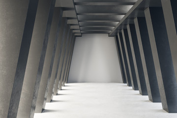 Creative concrete tunnel interior