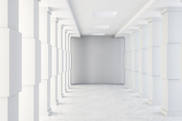 Luxury concrete tunnel interior