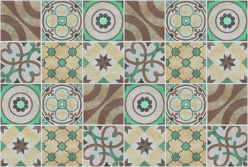 colorful patchwork pattern tile background - tiles