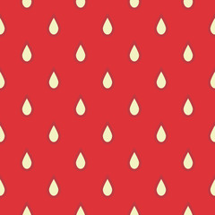 Graphic strawberry skin texture. Seamless repeat pattern design in red and light yellow.