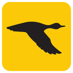 vector silhouette flying duck